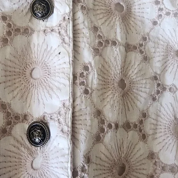 Womens Sundress 4 XS Beige Cotton - Picture 5 of 8